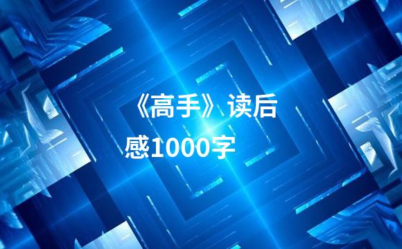 《高手》读后感1000字