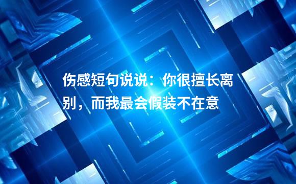 伤感短句说说：你很擅长离别，而我最会假装不在意