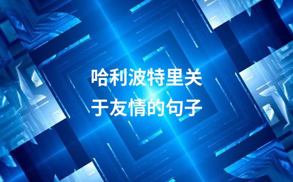 哈利波特里关于友情的句子