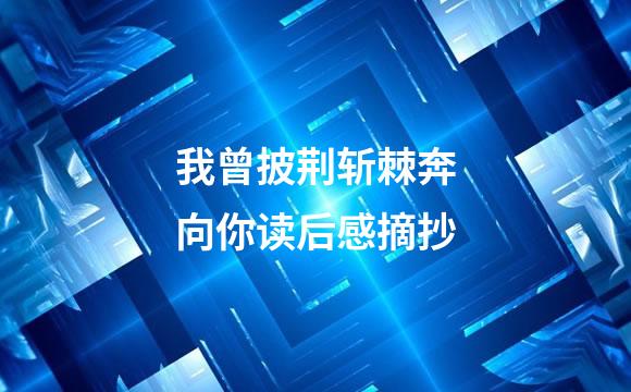 我曾披荆斩棘奔向你读后感摘抄