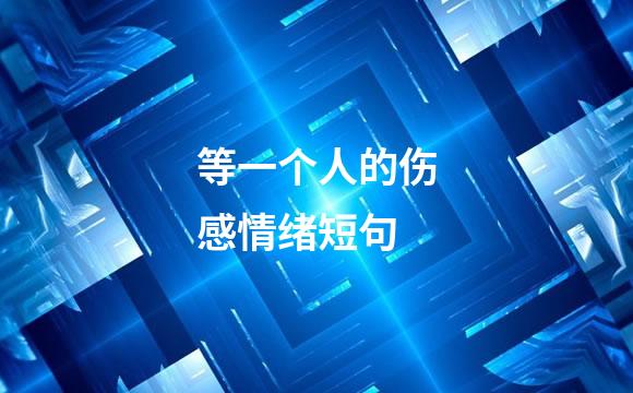 等一个人的伤感情绪短句