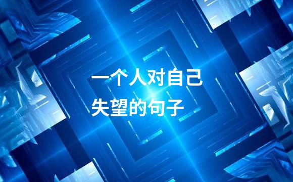 一个人对自己失望的句子