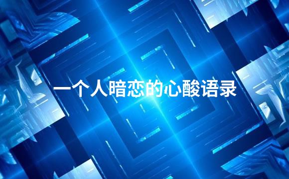 一个人暗恋的心酸语录