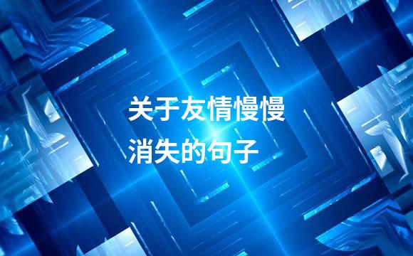 关于友情慢慢消失的句子