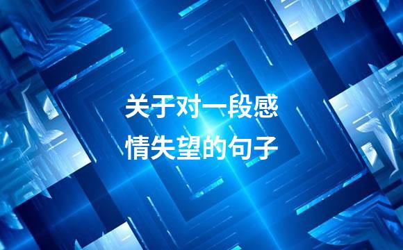 关于对一段感情失望的句子