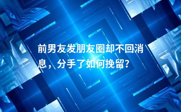 前男友发朋友圈却不回消息，分手了如何挽留？