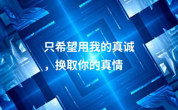 只希望用我的真诚，换取你的真情