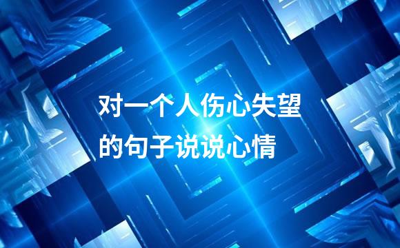 对一个人伤心失望的句子说说心情
