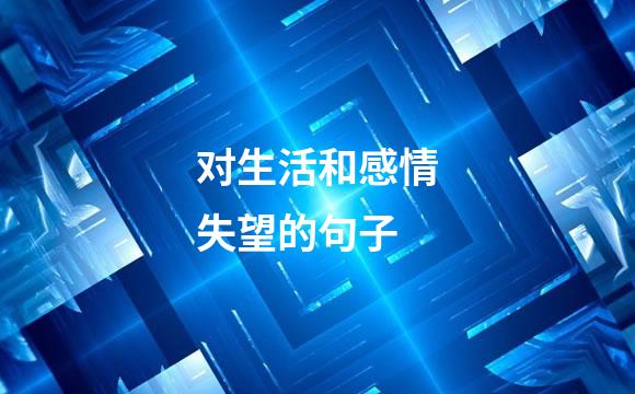 对生活和感情失望的句子