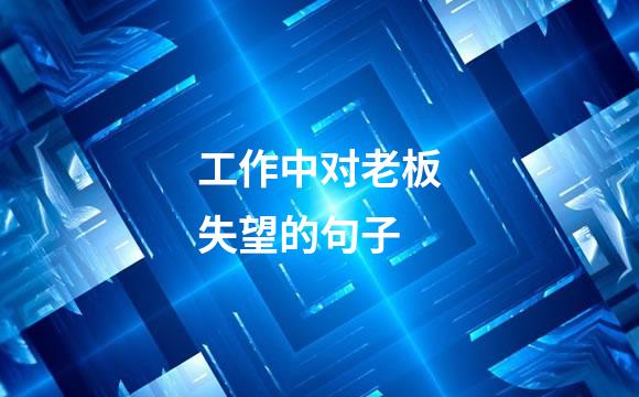 工作中对老板失望的句子