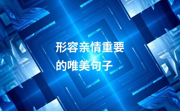 形容亲情重要的唯美句子
