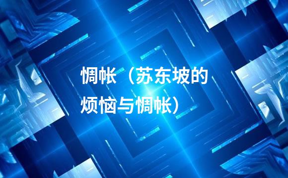 惆帐（苏东坡的烦恼与惆帐）