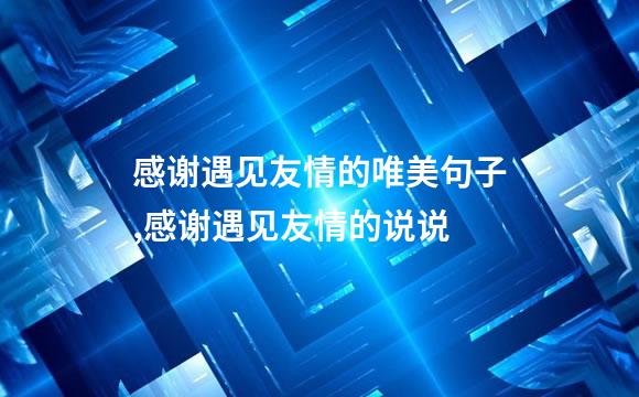感谢遇见友情的唯美句子,感谢遇见友情的说说