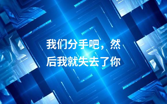 我们分手吧，然后我就失去了你