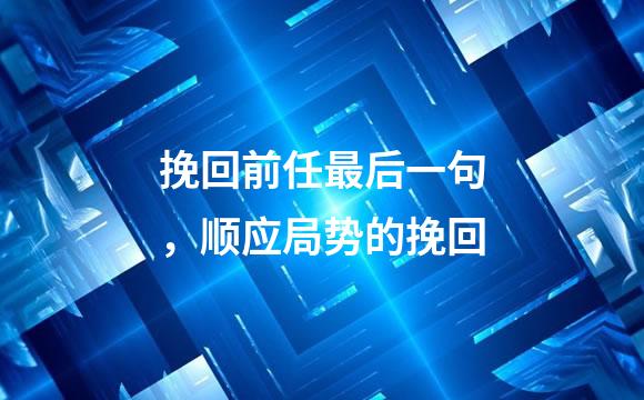 挽回前任最后一句，顺应局势的挽回