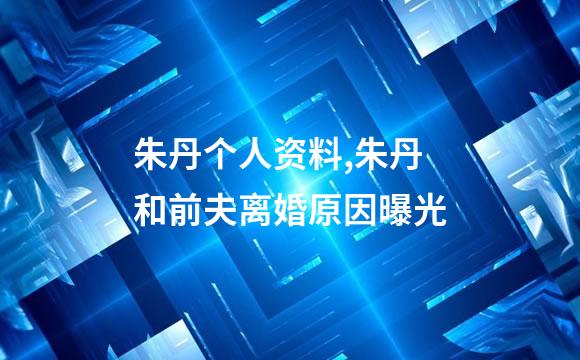 朱丹个人资料,朱丹和前夫离婚原因曝光