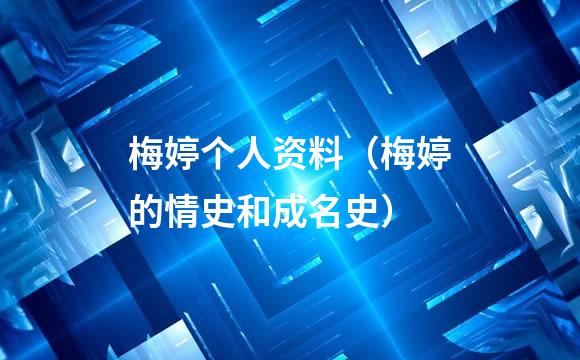 梅婷个人资料（梅婷的情史和成名史）
