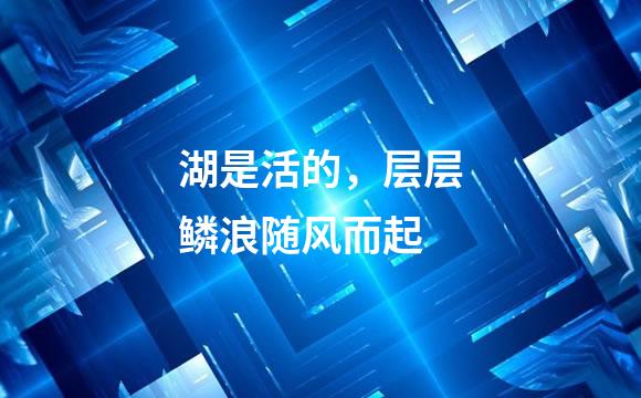 湖是活的，层层鳞浪随风而起