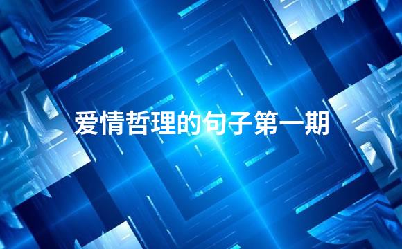 爱情哲理的句子第一期