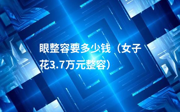 眼整容要多少钱（女子花3.7万元整容）