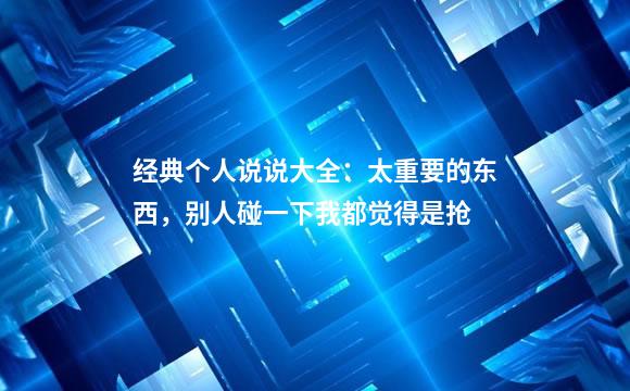 经典个人说说大全：太重要的东西，别人碰一下我都觉得是抢