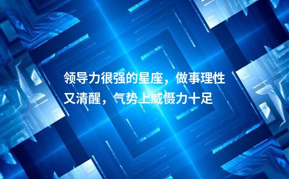 领导力很强的星座，做事理性又清醒，气势上威慑力十足